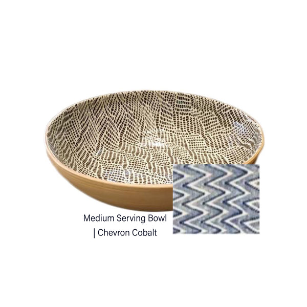 Medium Serving Bowl | Chevron Cobalt