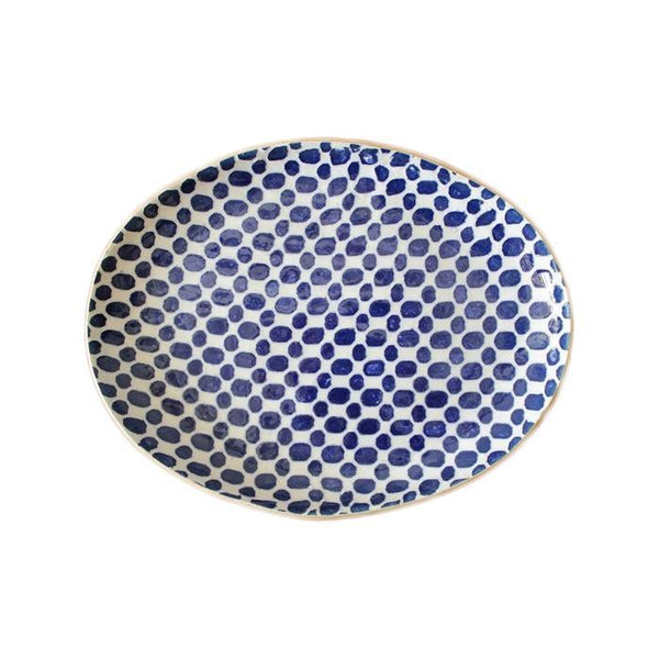 Medium Oval Tray | Dot Cobalt